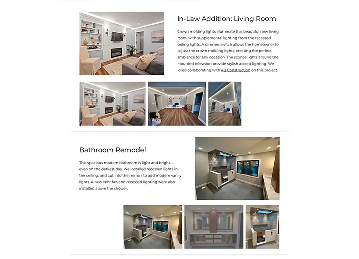 Project gallery with an in-law addition and a bathroom remodel