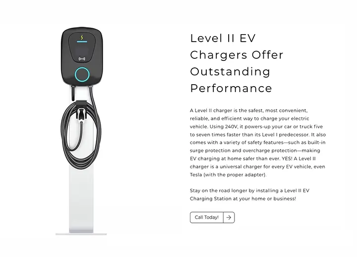 Level II EV charger product page