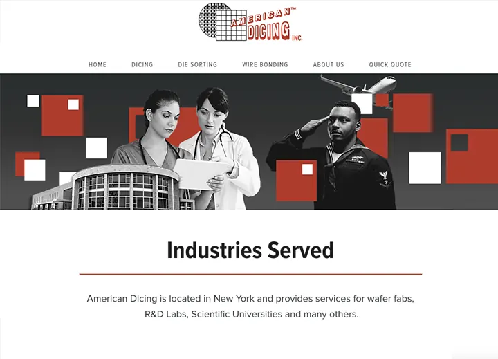 Industries served section