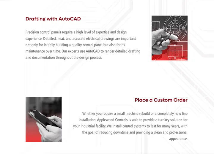 Drafting with AutoCAD and custom order sections