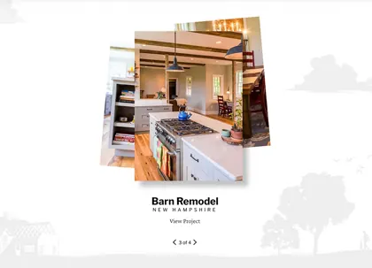 Scrolling portfolio highlight for a barn remodel
