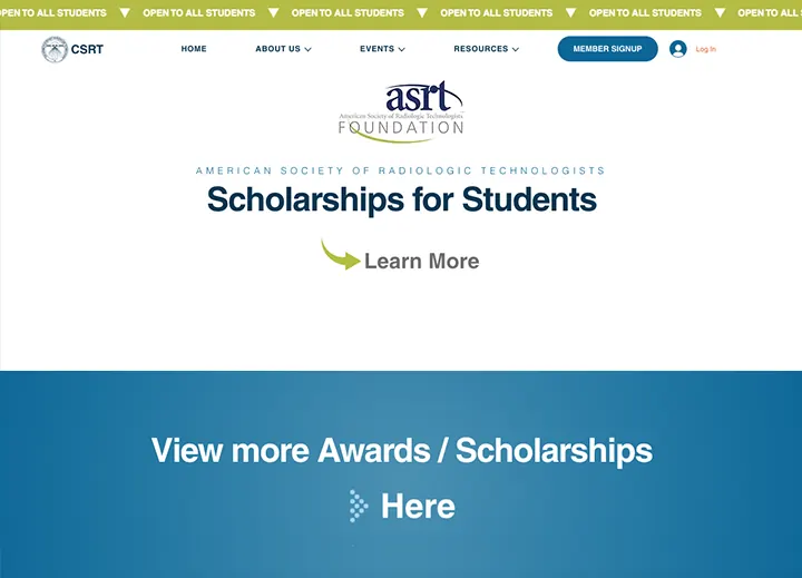 Scholarships for students page