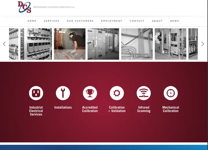 Services section with a photo slideshow