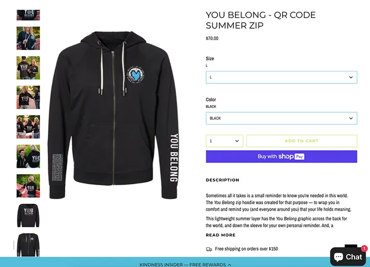 Online store product page