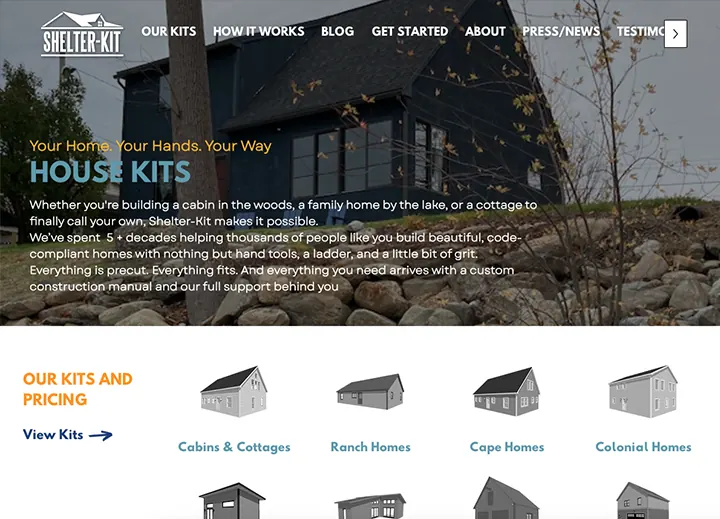 Shelter-Kit home page: your home, your hands, your way