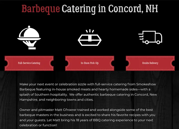 Barbeque catering in Concord, NH page