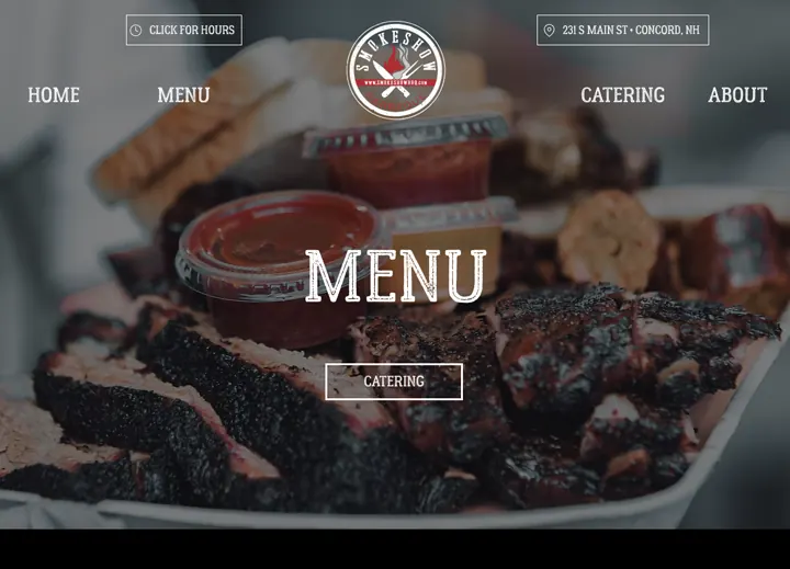 Online menu page