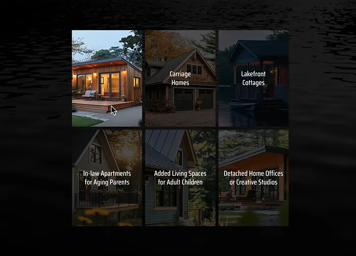 Services grid with hover animations