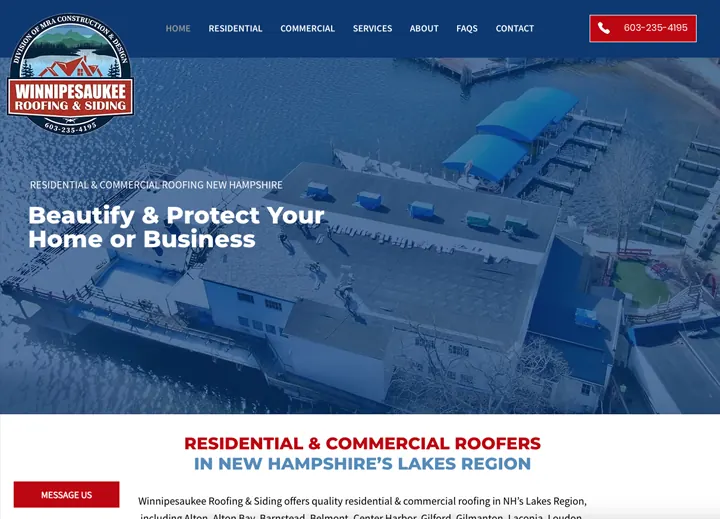 Winnipesaukee Roofing & Siding home page